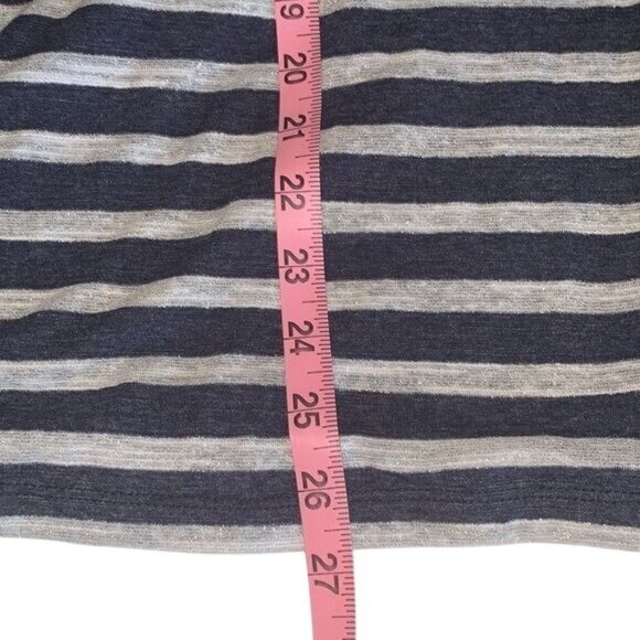 Faded Glory Womens Striped Long Sleeve V-Neck Top XXL/2X Metallic Navy & Silver - Picture 7 of 7